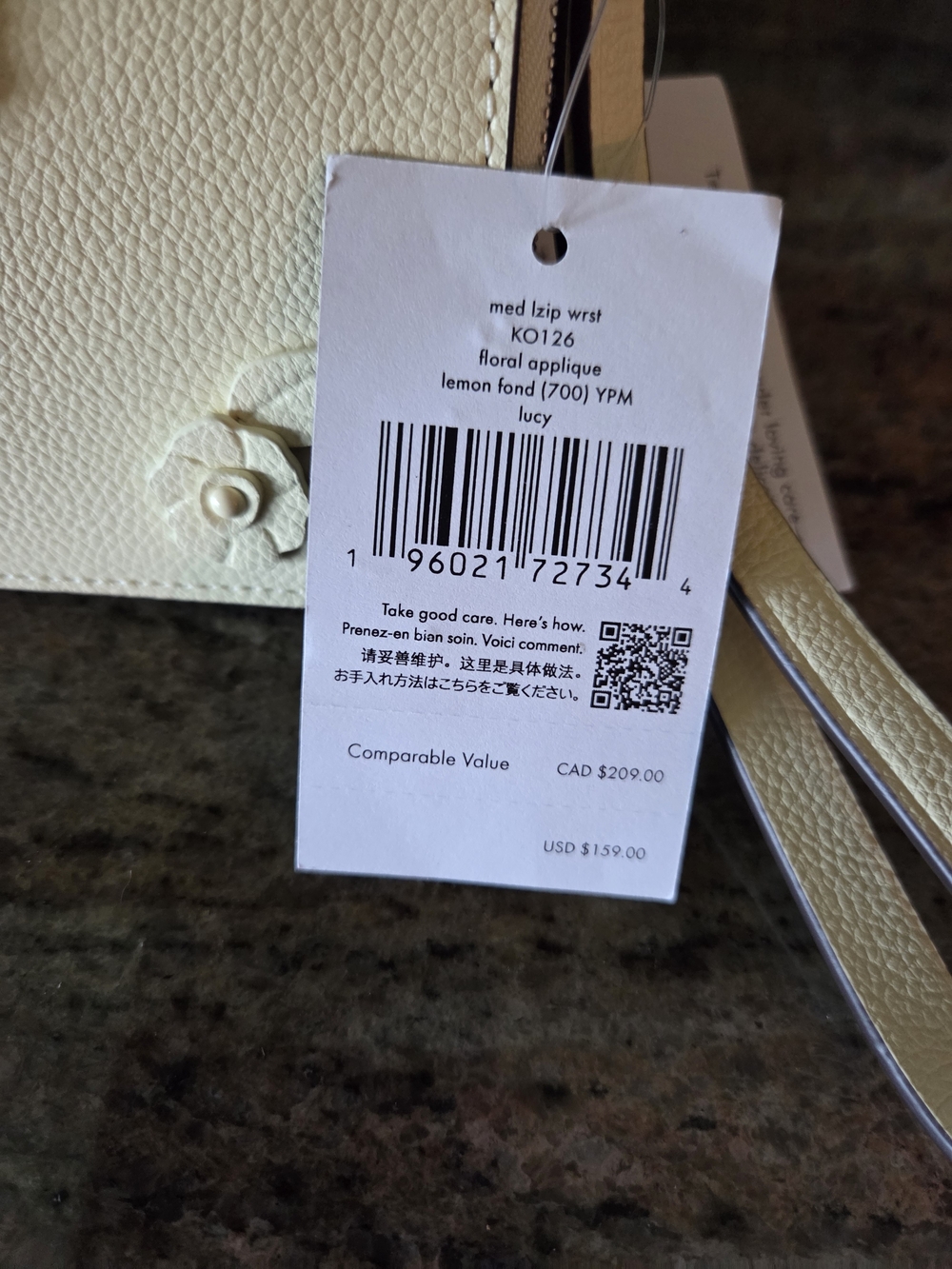 kate spade Black Leather Shoulder Bag with Soft Yellow Floral Wristlet - Picture 12 of 13